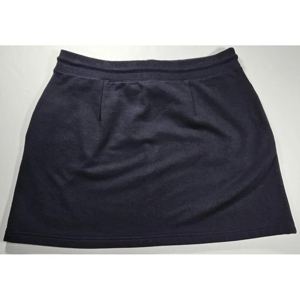 Coach Navy & White Nautical A-Line Tennis Mini Skirt‎ Pull On Drawstring XL